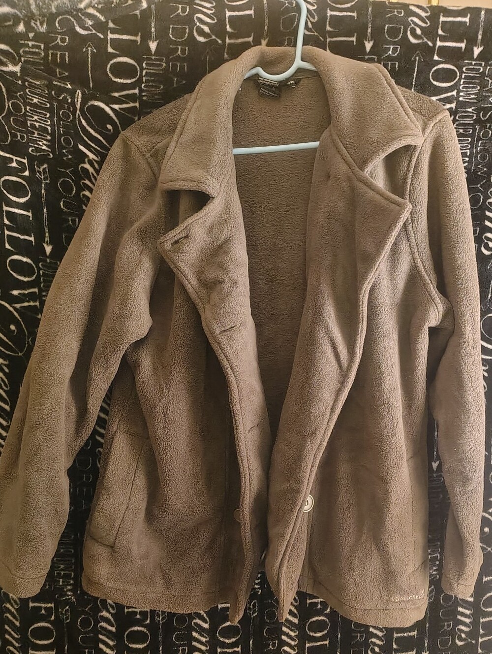 Avalanche Thermalatic Faux Rabbit Fleece Double Breasted Pea Coat Khaki W-L/M-XL